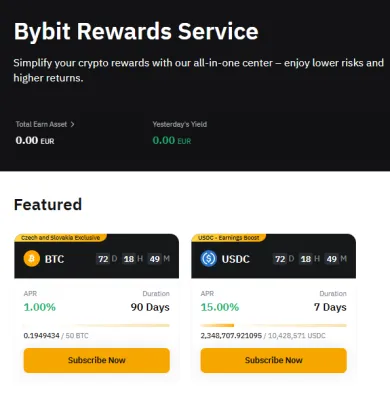Zarábajte pasívny príjem cez Bybit