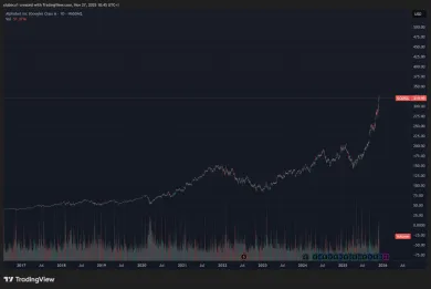 Historický rast Google