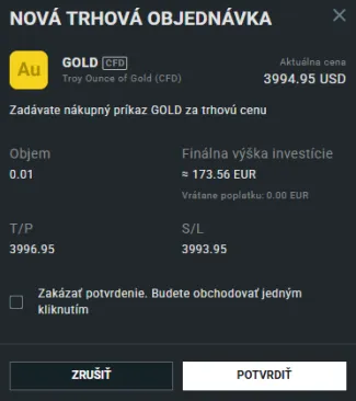 Nákup CFD na zlato cez XTB