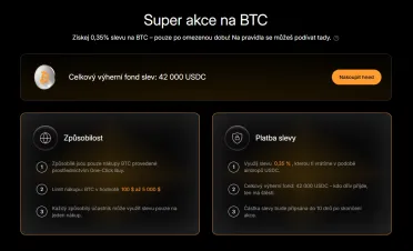Zľava na nákup Bitcoinu