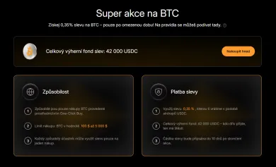 Zľava na nákup Bitcoinu
