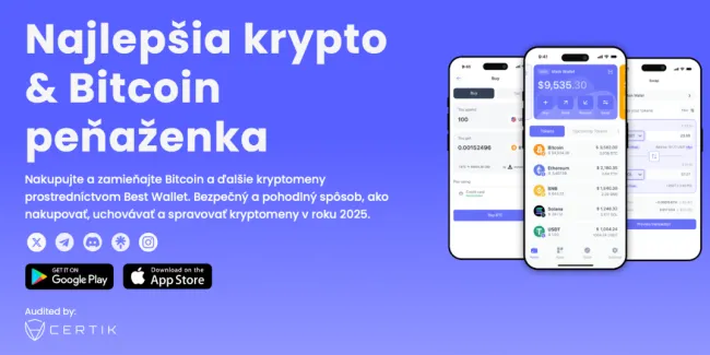 Aplikácia kryptopeňaženky Best Wallet