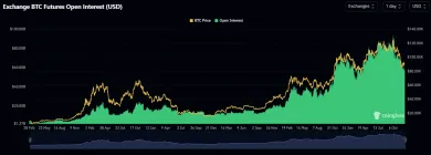 Celkový otvorený záujem o BTC futures