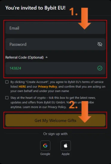 Jednoduchá registrácia na Bybit EU