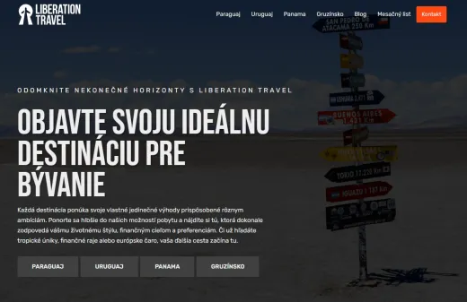 Domovská stránka Liberation Travel