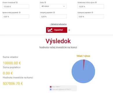 Jednorazová investícia 10 000 eur