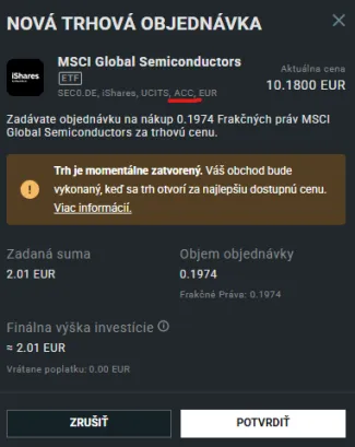 Typ akumulačného ETF na XTB