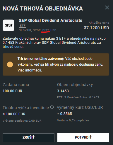 Typ distribučného ETF na XTB