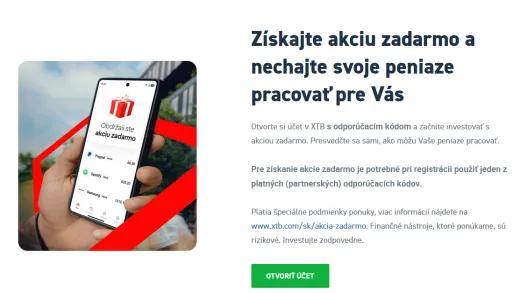 Akcia zadarmo od XTB