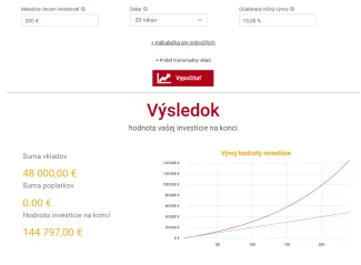 Investícia na 20 rokov do dôchodku