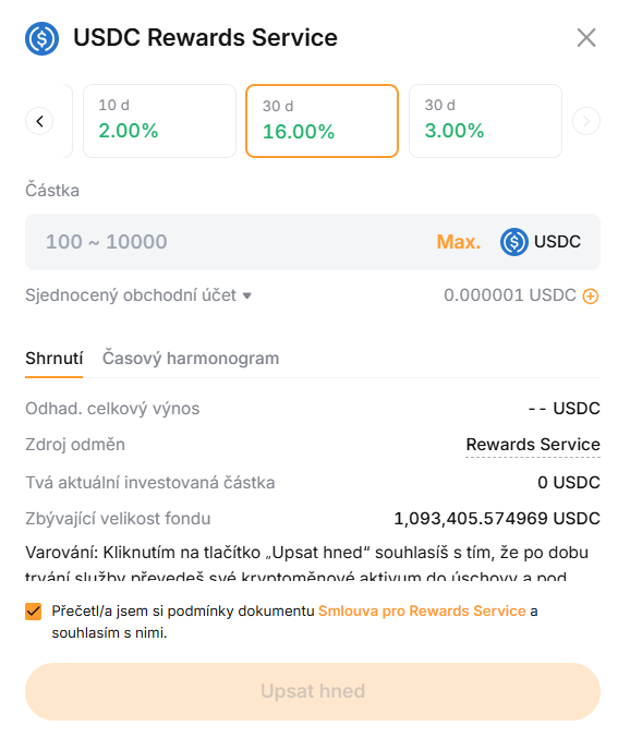 Staking USDC na Bybit EU