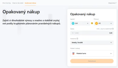 Funkcia opakovaný nákup na Bybit EU