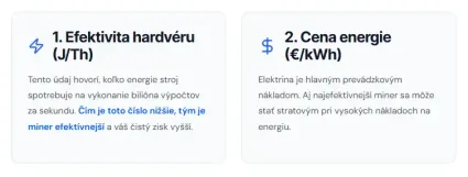 2 hlavné faktory ako vybrať miner