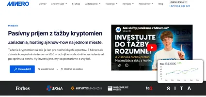 Domovská stránka spoločnosti Minero
