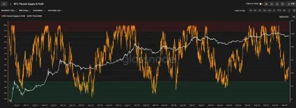 Podiel ponuky Bitcoinu v zisku