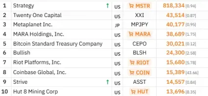 Top 10 verejn&yacute;ch držiteľov Bitcoinu