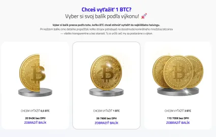 3 bal&iacute;ky ako vyťažiť Bitcoin
