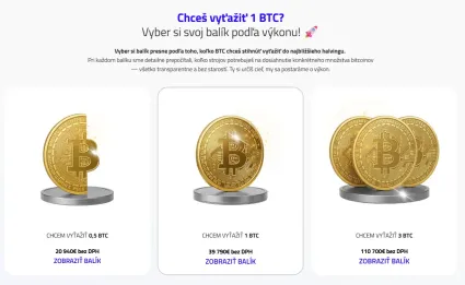 Bal&iacute;ky pre ťažbu Bitcoinu