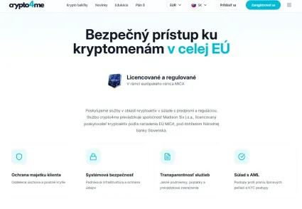 Crypto4me ako regulovan&aacute; platforma