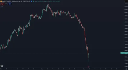 Dominancia Bitcoinu v páde