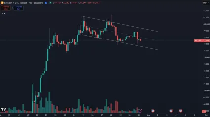 Bitcoin v klesaj&uacute;cej vlajke