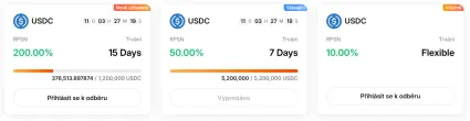 Exkluz&iacute;vny staking USDC