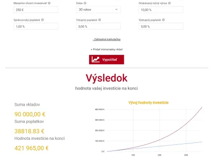 Poplatok 1 % za 30 rokov