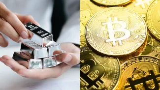 Striebro verzus bitcoin za 12 mesiacov