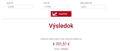 Infl&aacute;cia za 5 rokov