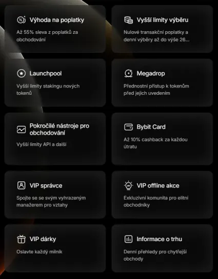 VIP úrovne výhody
