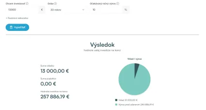 Jednorazov&aacute; invest&iacute;cia 13 000 eur