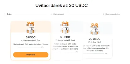 Kroky k získaniu 30 USDC