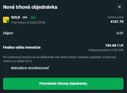 Objedn&aacute;vka zlato