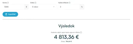 Znehodnotenie kapitálu za 5 rokov