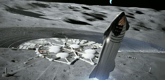 SpaceX Starship pristáva na Mesiaci