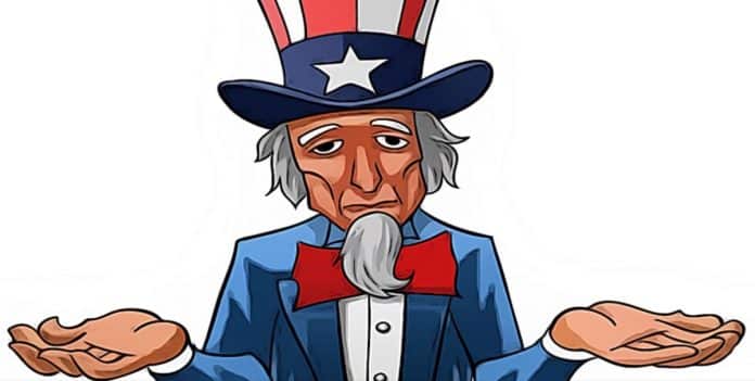 smutny uncle sam ameika prepad dolaru usa