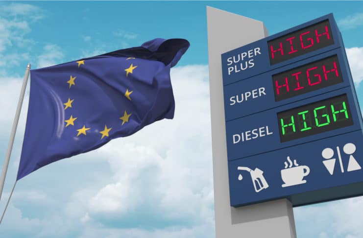 Cena pohonných hmôt v EÚ