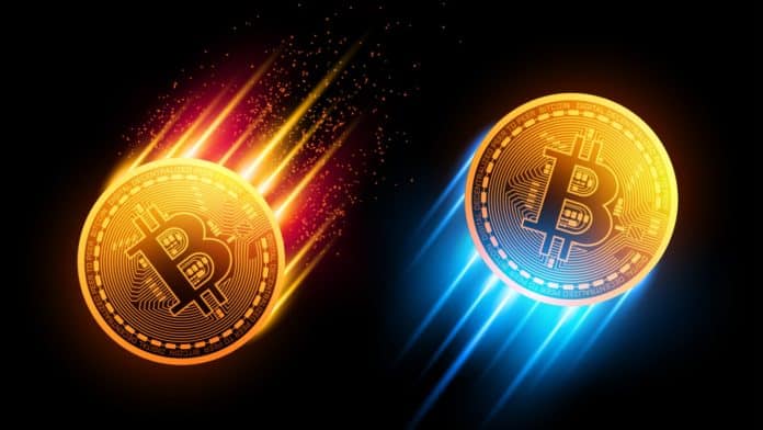 Bitcoin klesne a následne vystrelí. Zdroj: Shutterstock.com/tashechka Bitcoin klesne a následne vystrelí