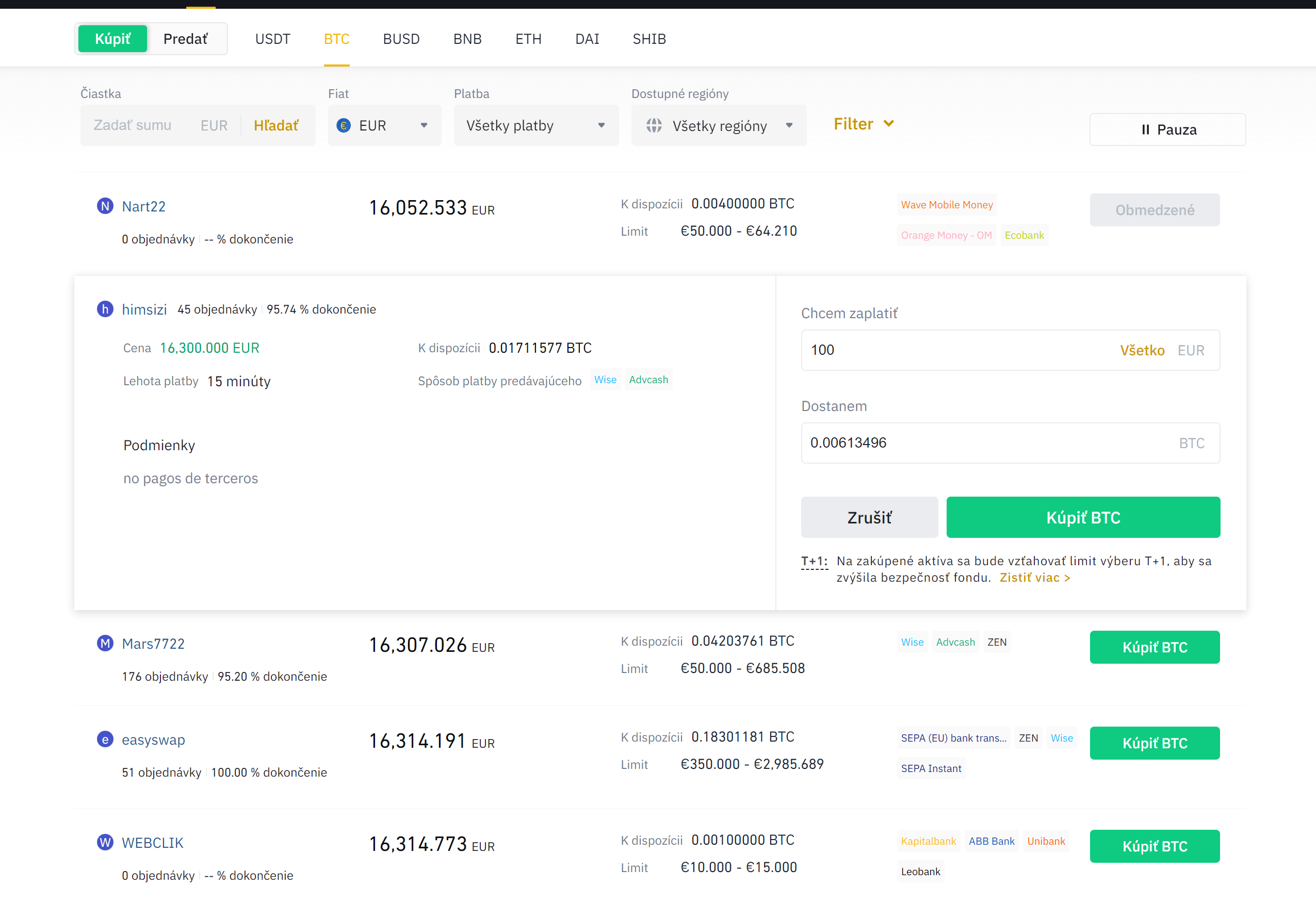 Binance vklad cez P2P