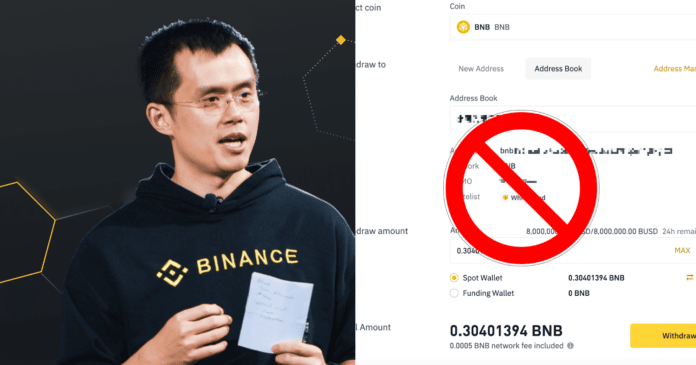 Riaditeľ burzy Binance oznámil zastavenie výberov. Zdroj: binance.com Riaditeľ burzy Binance oznámil zastavenie výberov