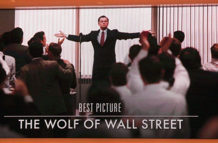 Záber z filmu vlk z Wall Street