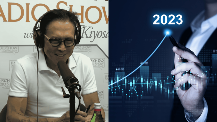 Čo očakáva v roku 2023 Kiyosaki? Zdroj: Kiyosaki/YouTube a Shutterstock.com/Miha Creative Čo očakáva v roku 2023 Kiyosaki?