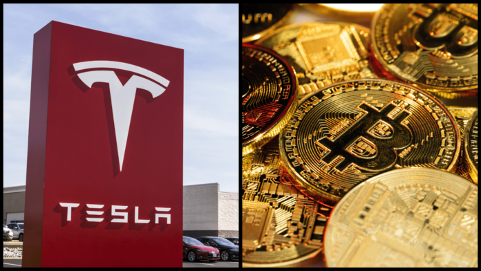 Spoločnosť Tesla a bitcoin. Zdroj: shutterstock.com/Jonathan Weiss/mpohodzhay Spoločnosť Tesla a bitcoin