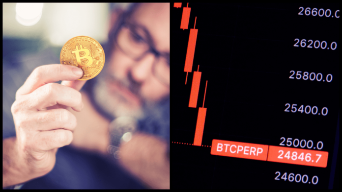 Bitcoin stratil silu. Zdroj: shutterstock.com/Sarawut Aiemsinsuk/Audio und werbung Bitcoin stratil silu