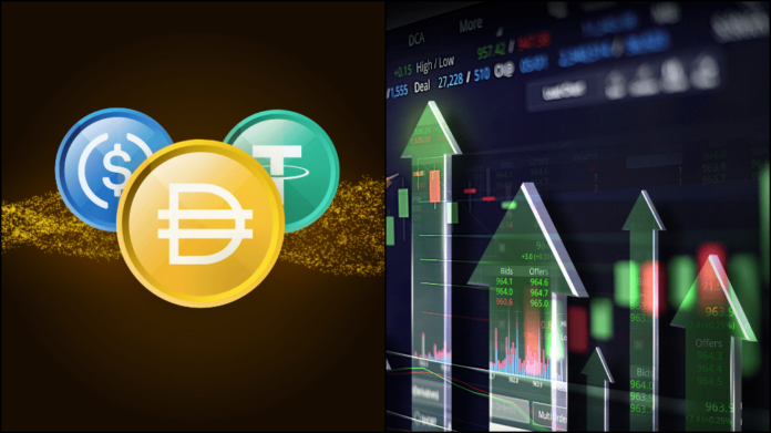 Stablecoiny a veľké prílevy. Zdroj: shutterstock.com/Muhammed AKAN/Gsign76 Stablecoiny a veľké prílevy