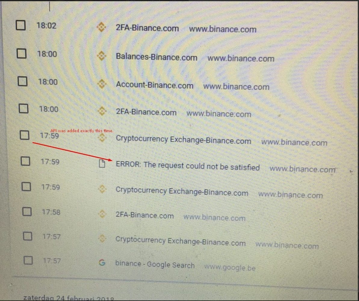 binance phishing website