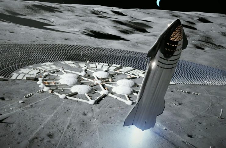 SpaceX Starship pristáva na Mesiaci
