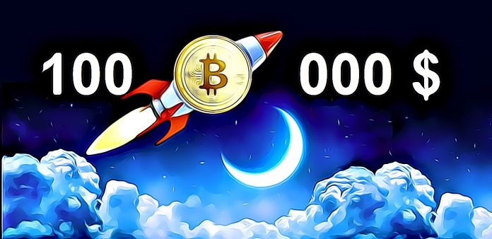 Bitcoin to the moon 100 000 $