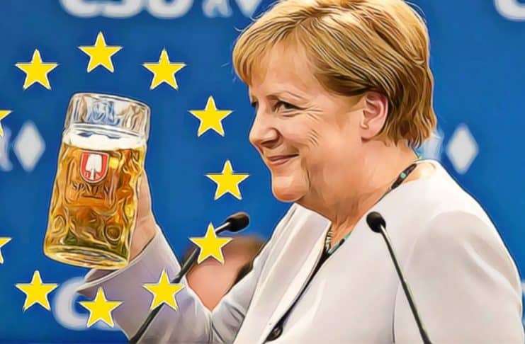 angela merkelova je stastna pretoze europske akcie rastu dax
