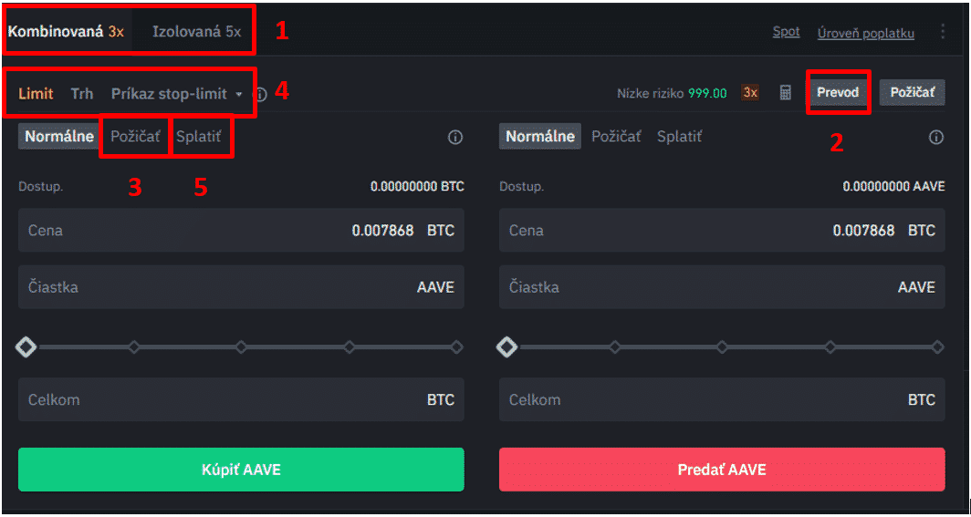 Maržová burza - 5 krokov. Zdroj: Binance